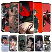 attack on titan ackerman for oppo a74 a94 a93 a73 a53 a32 a31 a72 a12e a12 a11 a9 a5 2020 5g ax7 black soft tpu phone case