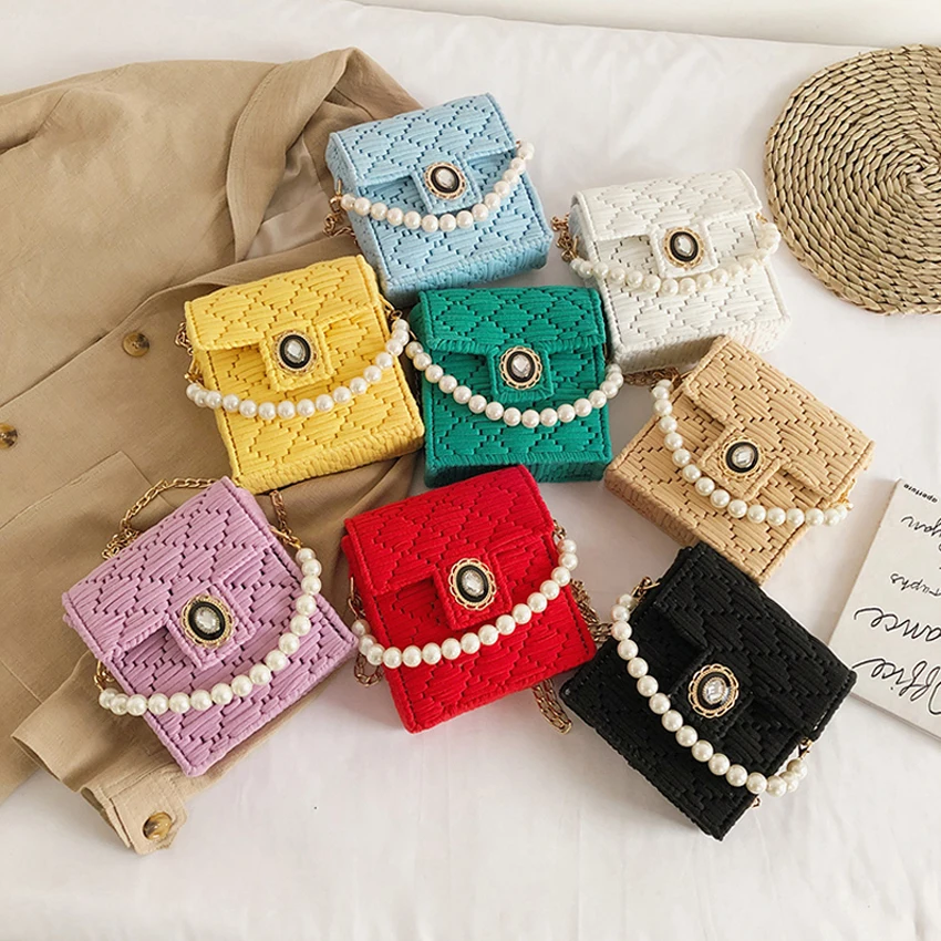 Модная плетеная Сумка TOYOOSKY с жемчужинами и ручками женская сумка-мессенджер