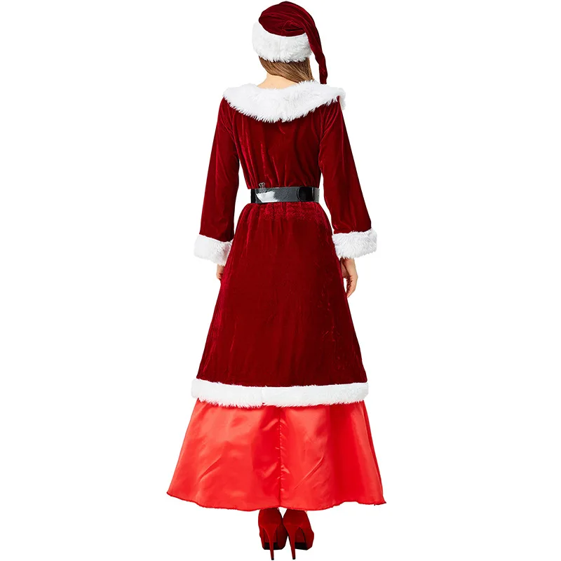 

Deluxe Santa Claus Costume Cosplay Women Christmas Costume For Adult Santa Claus Dress Suit Clothes
