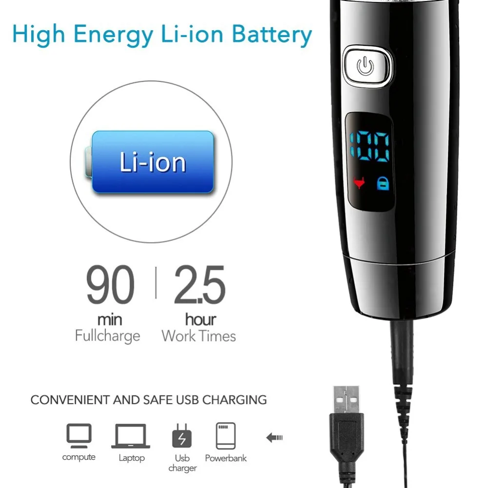 

13 piece professional hair trimmer for men kit wet dry hair clipper beard trimer adjustable hair cutting machine Lithium Ion