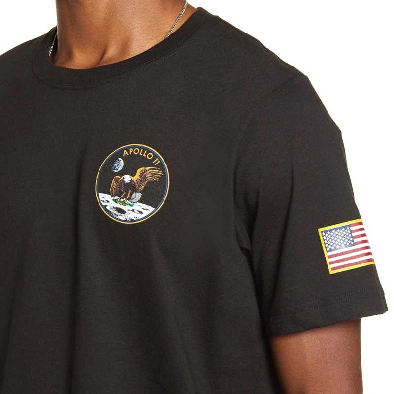 Хлопковая дышащая Спортивная футболка Dryfit Apollo 11 с принтом для гольфа мужские