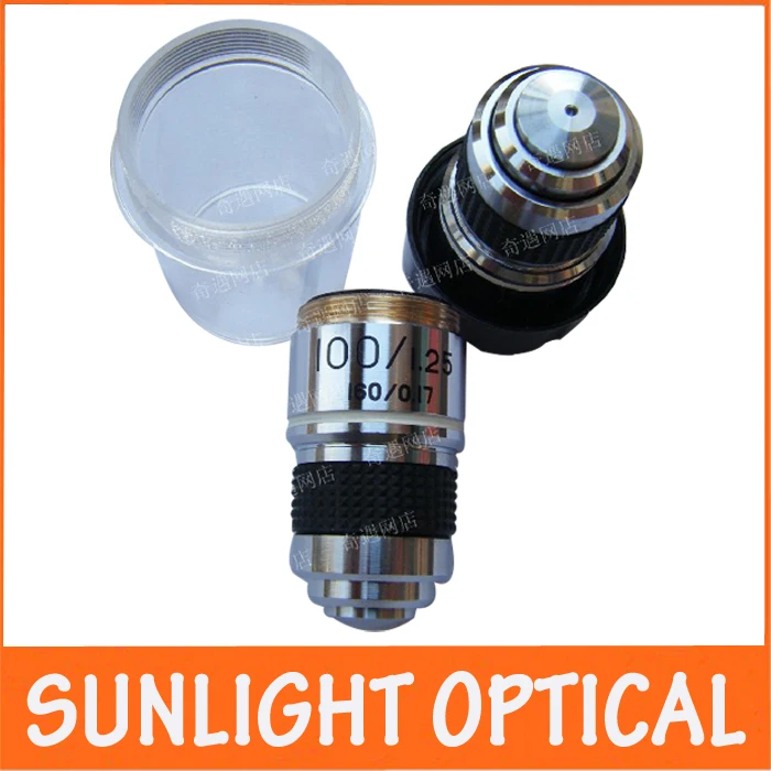 

1PC 100x L=185 School Lab Eductional Student Use Achromatic Optical Objective Lens for Biological Microscope 160/0.17