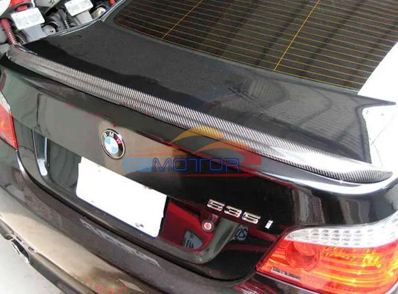 Реальные углеродного волокна M5 Style задний багажник спойлер загрузки Подходит для