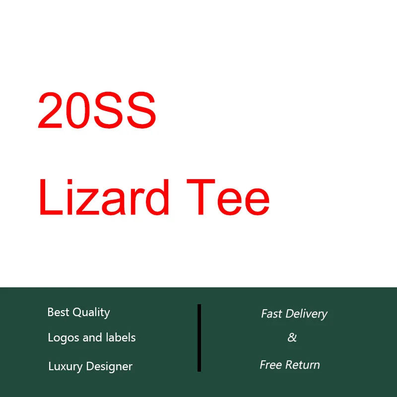 

20SS Lizard Tees Men Women Couples Streetwear HipHop Cotton T Shirt Men Lizard Printed T-Shirt