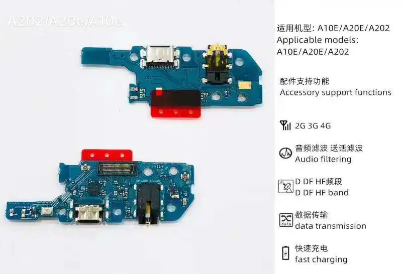

Original For Samsung A10E A20E A202F A202 SM-A202F USB Charging Dock Port Connector Board Flexible Cable Accessories