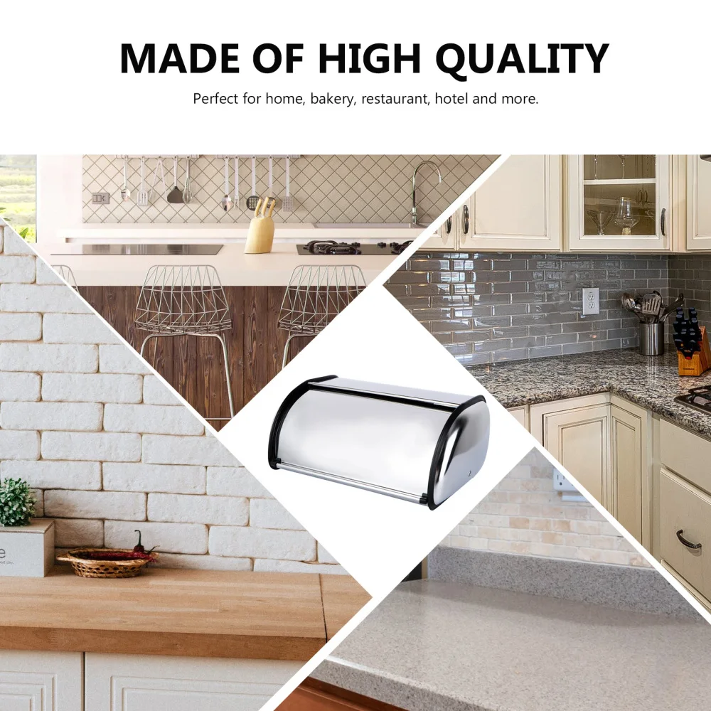 

1pc Bread Storage Case Container Kitchen Bread Box Kitchen Gadget for Bakery (Small Size 34X23X14.5CM with Window with Handle Si