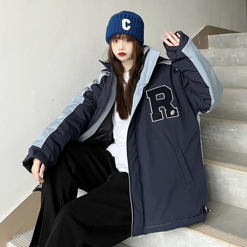 Cotton Jacket Coat Women's 2021 Autumn And Winter Korean Version Ins Plush Thickened Loose Bread Parkas Warm Cotton Coat
