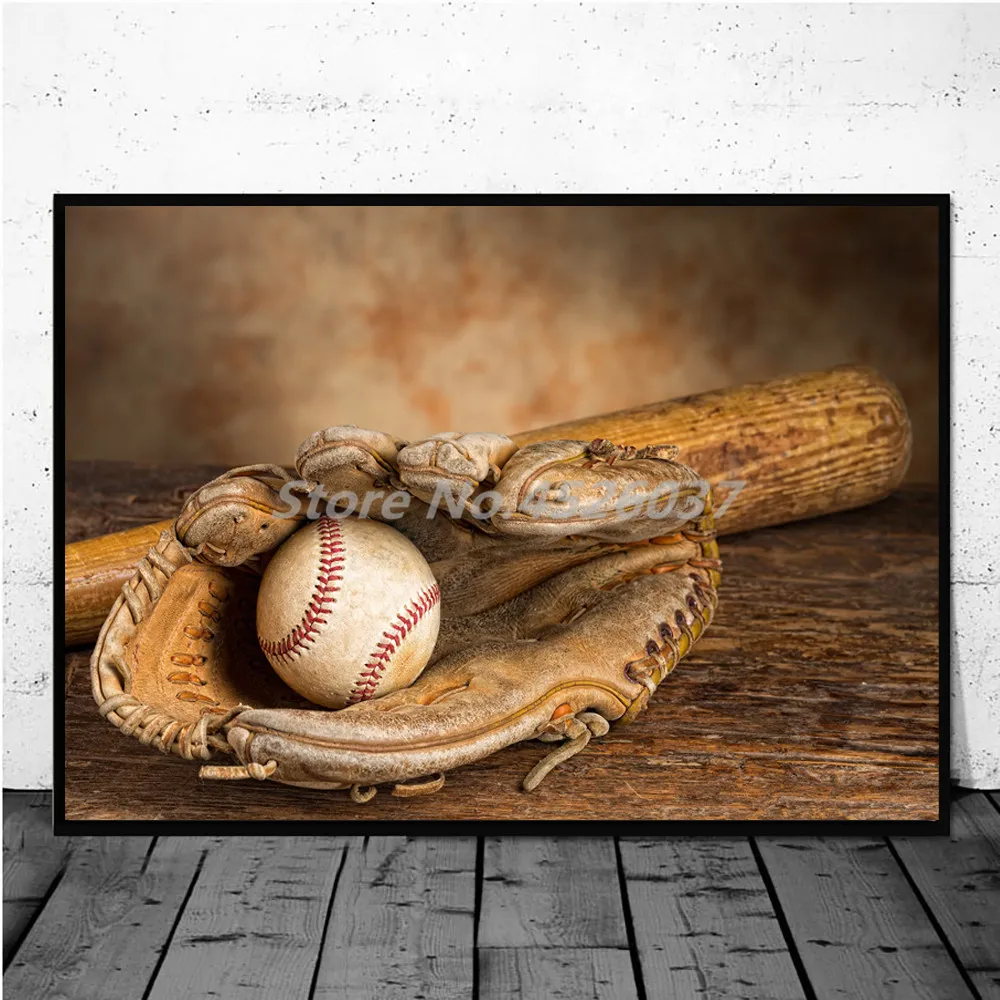 Большой бейсбольный спортивный флаг деревенская Картина на холсте ВИНТАЖНЫЙ