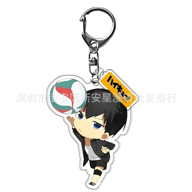 6cm Japanese Anime Haikyuu Acrylic Keychain Schoolbag Pendant Kawai Shoyo Hinata Daichi Sawamura | Игрушки и хобби