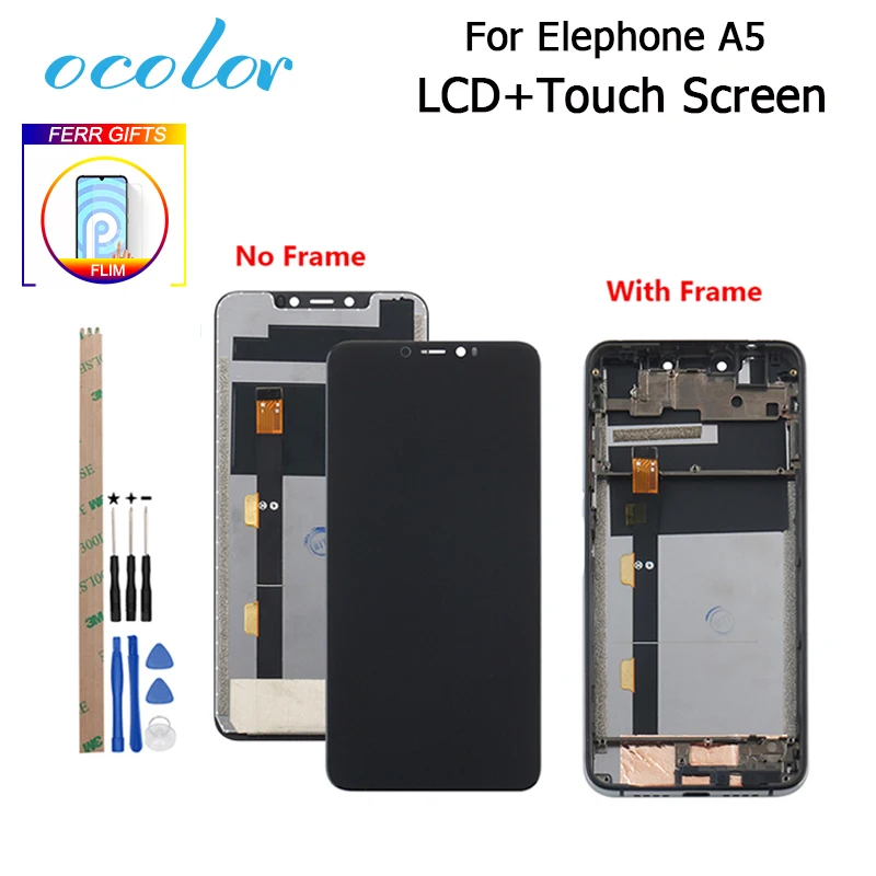 ЖК-дисплей и сенсорный экран ocolor для Elephone A5 с рамкой сменная пленка в сборе
