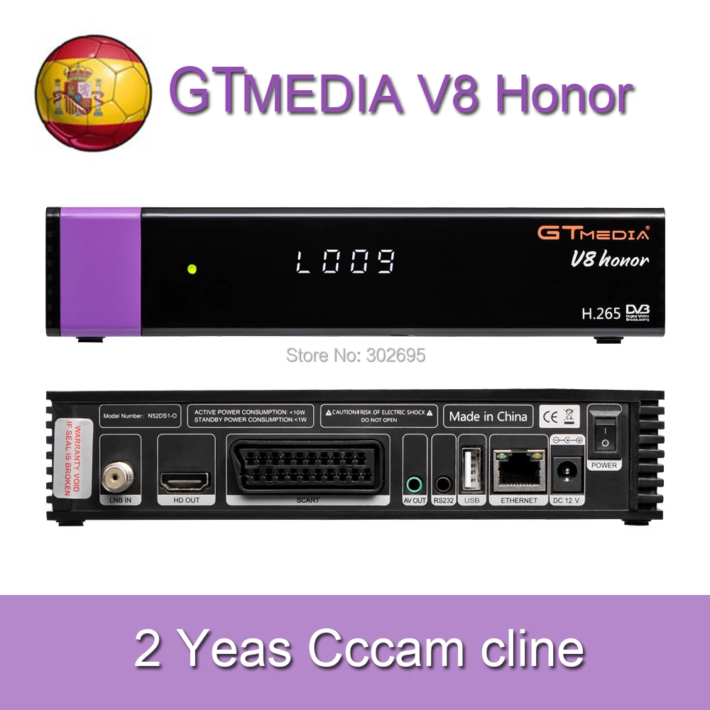 DVB-S2 Freesat V8 супер рецептор gtmedia V8 nova декодер DVB-S2 freesat Европа Cline на 1 год Испания H.265 V8 Honor приемник - Цвет: Другое
