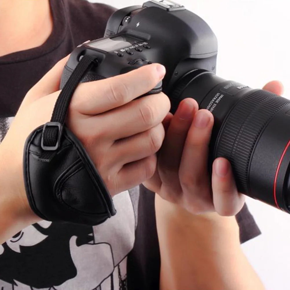 

For DSLR Camera Adjustable Durable Black Carrying Universal Accessories Non Slip PU Leather Hand Tied Wrist Strap