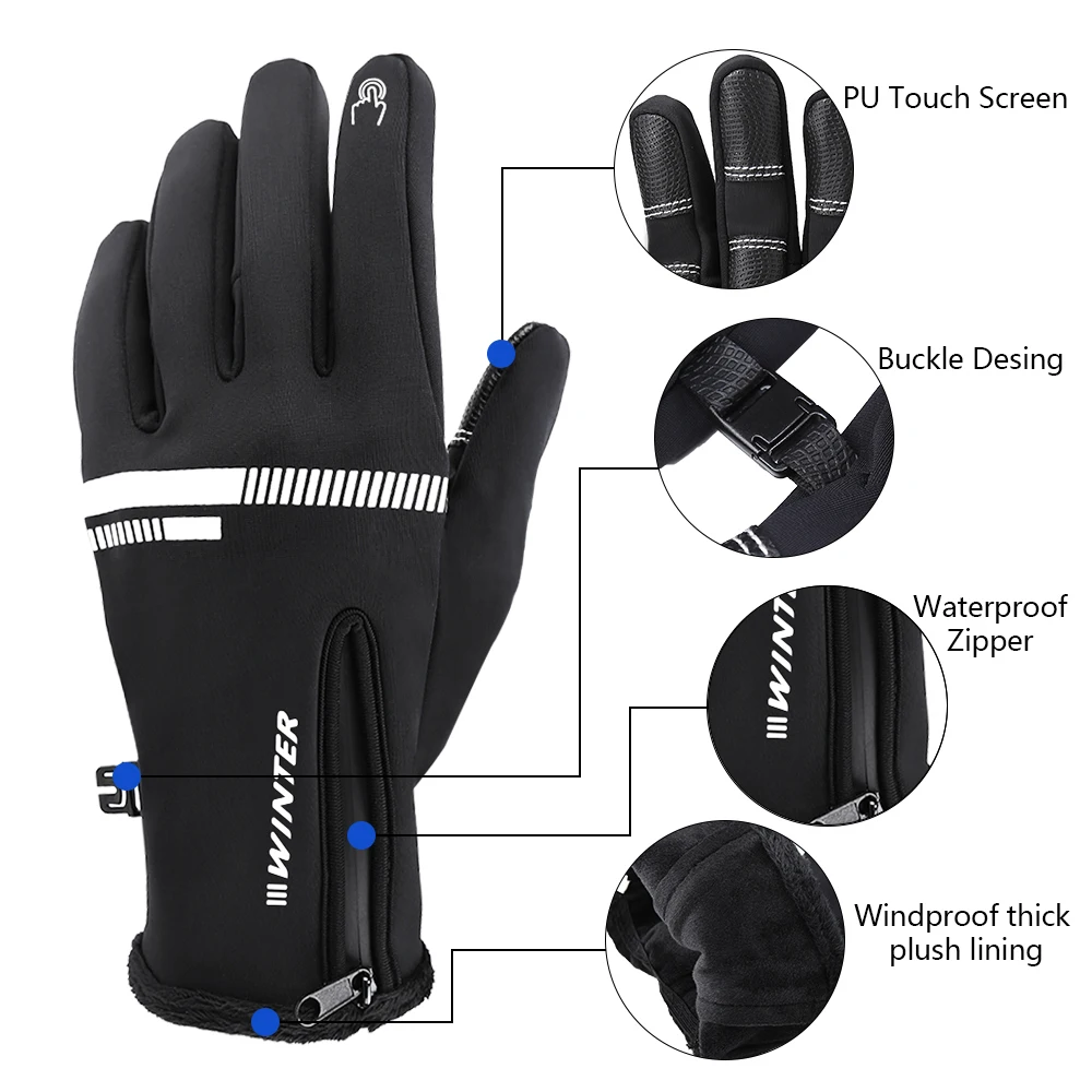 Зимние велосипедные перчатки унисекс COPOZZ с пальцами нейлоновые