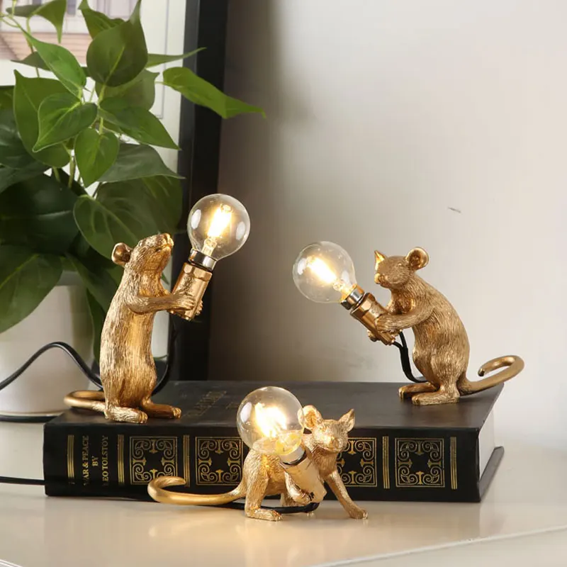 table lamp bedroom home decor bedside desk Resin Mouse Table Lamp LED E12 Desk Nordic Children | Лампы и освещение