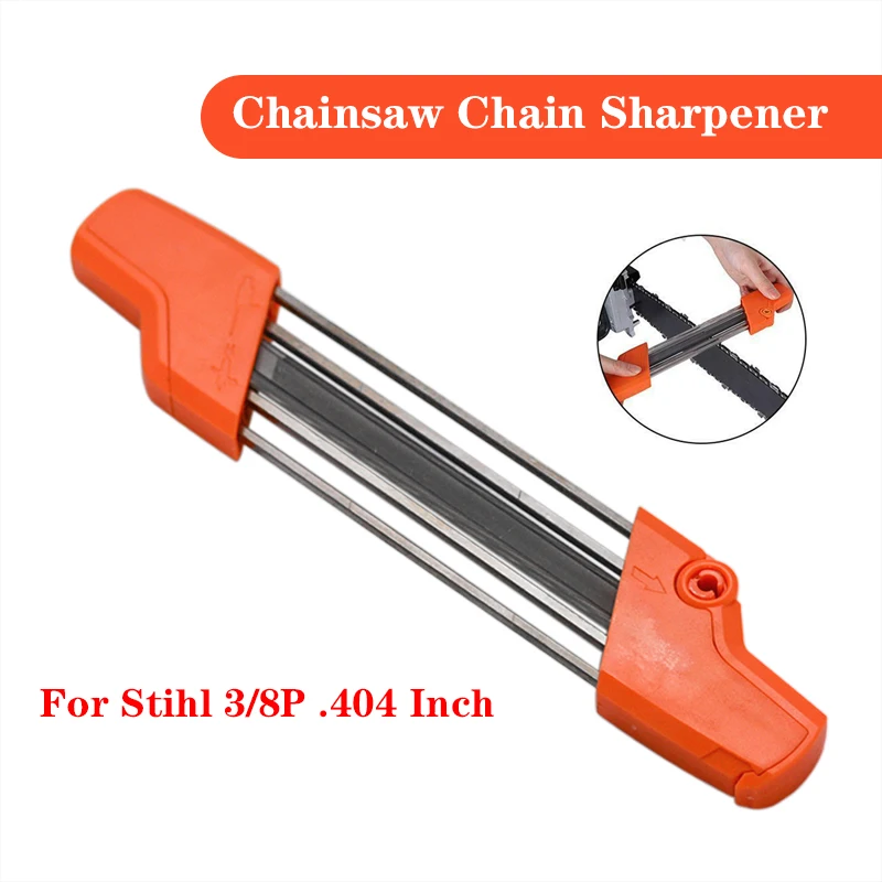 Orange 2 IN 1 13/64 5.2mm Chainsaw File Sharpener Chain Quick Saw Sharpening Kit For Stihl 3/8P .404 Inch Accessory Tool | Инструменты