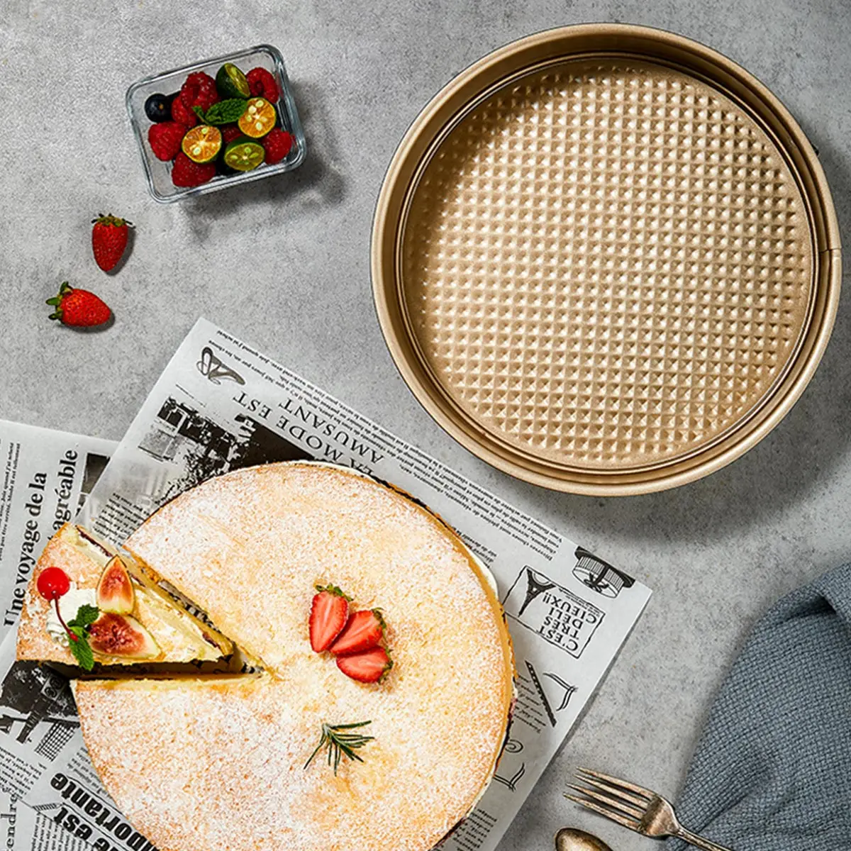 Плита король кекса Сковорода со съемным дном герметичные Пан чизкейк Intsun