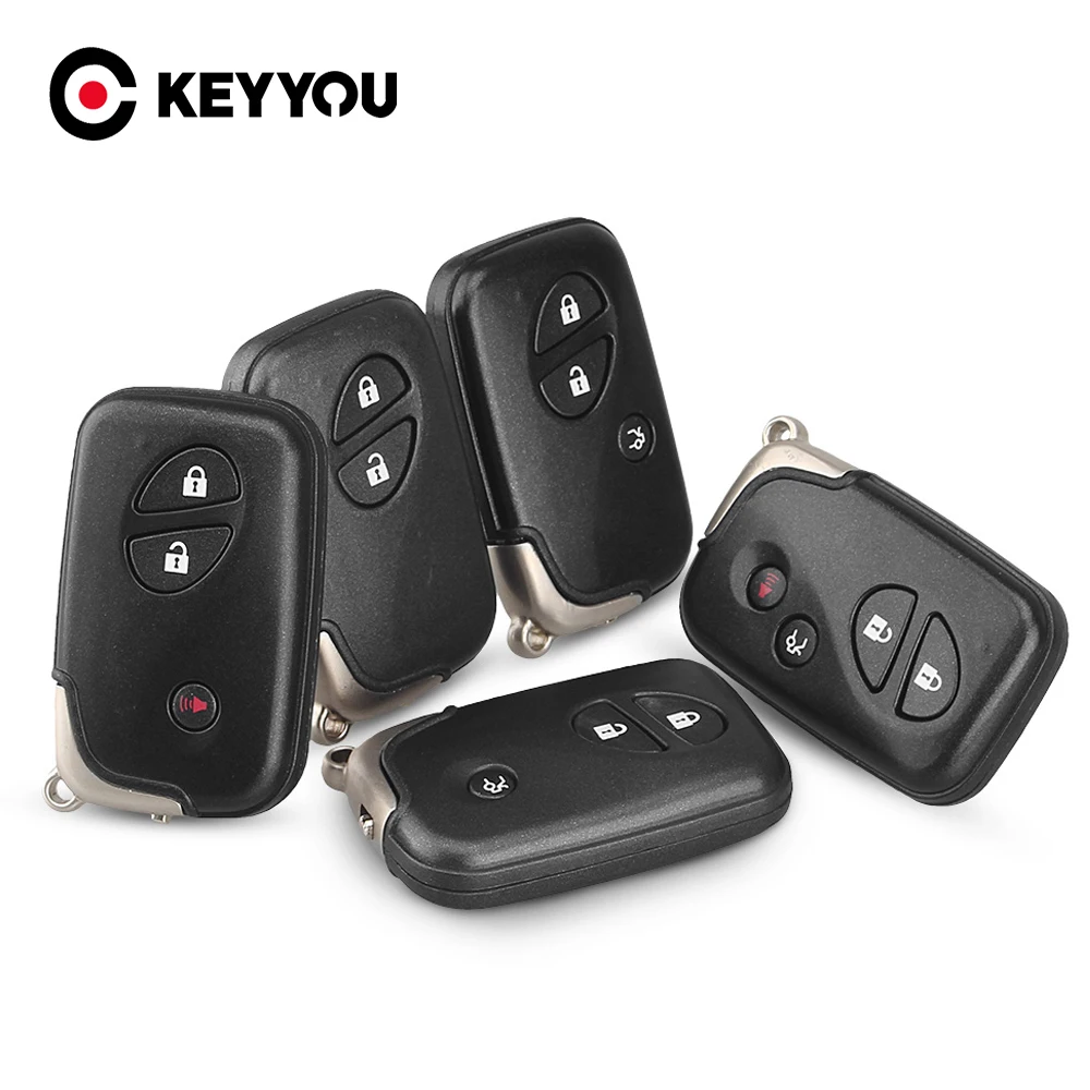 

KEYYOU For Lexus GS430 ES350 GS350 LX570 IS350 RX350 IS250 Replacement Keyless Shell 2/3/4 Buttons Smart Remote Key Fob Case