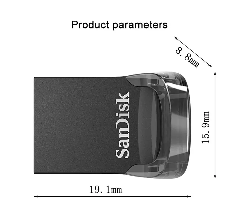 Двойной Флеш-накопитель SanDisk Ultra Fit USB флэш-накопитель USB 3,1 256 ГБ 128 Гб 64 ГБ 32 ГБ оперативной памяти, 16 Гб встроенной памяти, 130 МБ/с. флешки Высокая Скорость USB 3,0 USB Стик