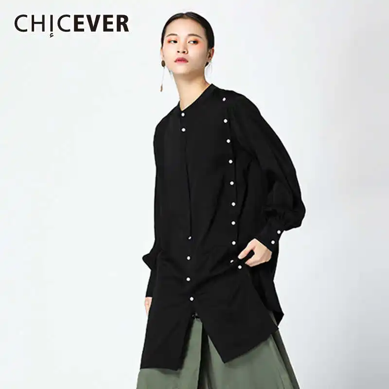 Женская блузка на пуговицах с длинным рукавом и отложным воротником | одежда