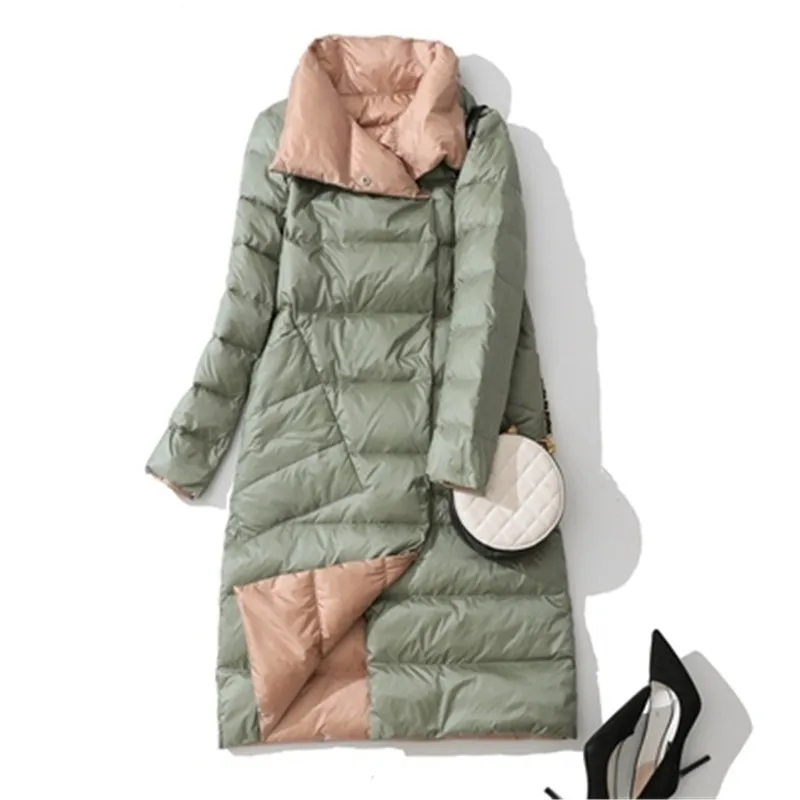 Sanishroly 2020 два размера, Осеннее женское длинное двойное пальто, белый пуховик на утином пуху, женские зимние пальто, верхняя одежда размера пл... от AliExpress RU&CIS NEW