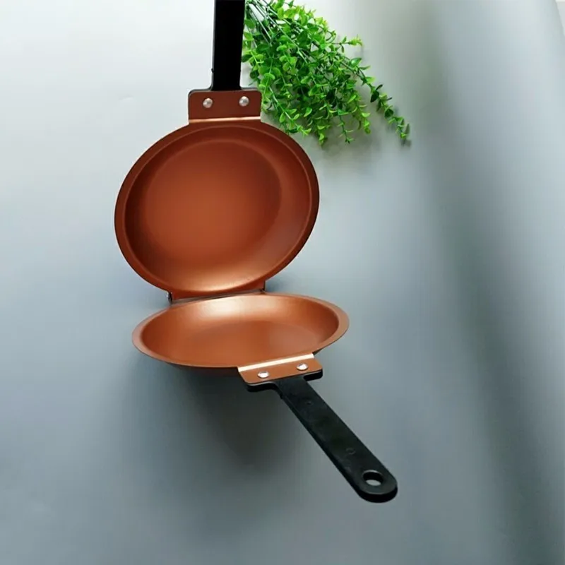 Двухсторонняя антипригарная медная сковорода керамическая для блинов