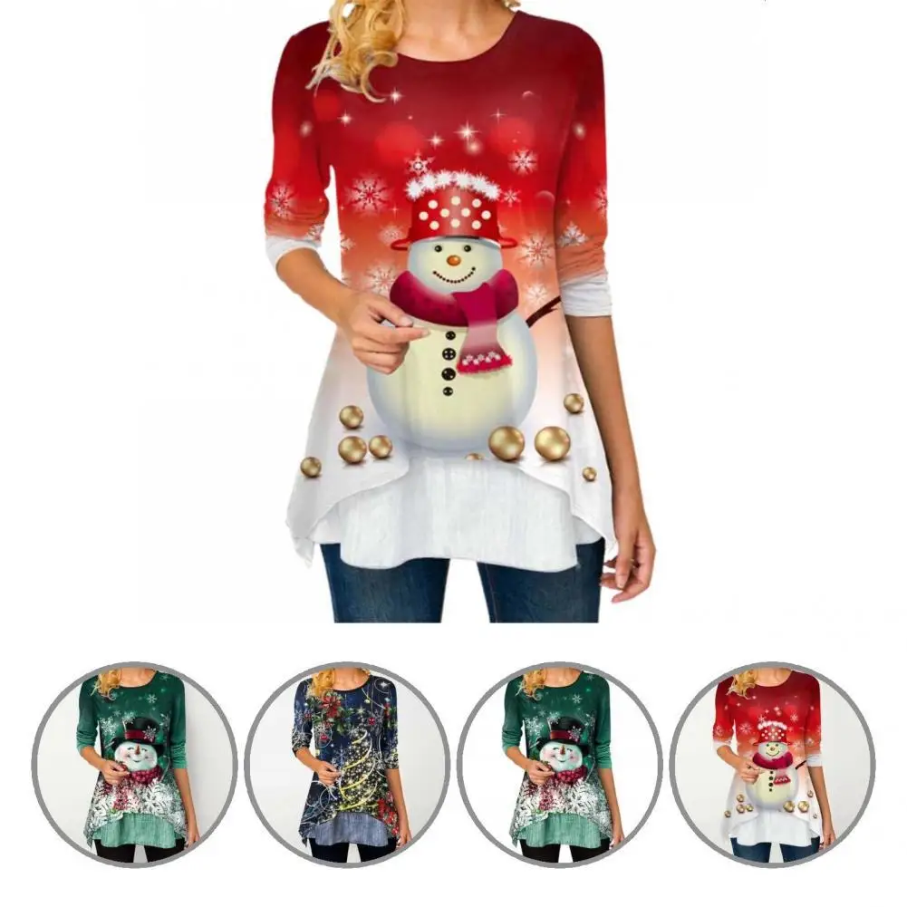 

Breathable Long Sleeve Washable Fine Stitching Christmas Pullovers Festival Christmas Tops for Party