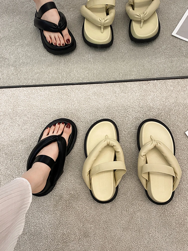 

Flat Shoes Female Slippers Soft Slipers Women Slides Platform Rubber Flip Flops Fashion Heeled Mules Comfort 2021 Hawaiian Luxur