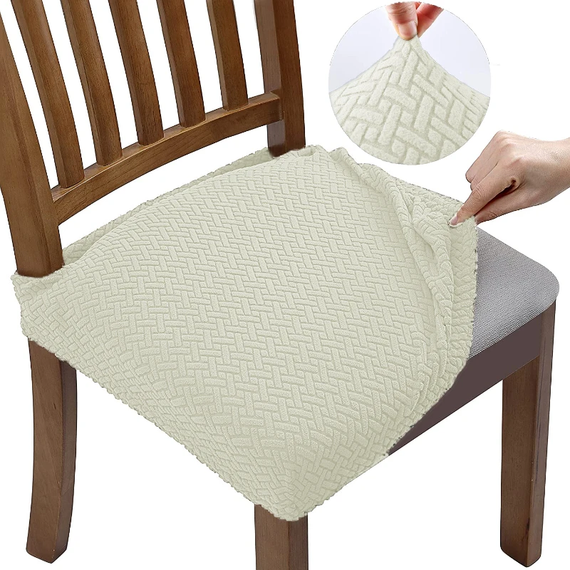 

Новый дизайн, жаккардовые чехлы на сиденья, съемные моющиеся противопылевые эластичные чехлы из спандекса для столовой, мягкие чехлы на сиденья стула