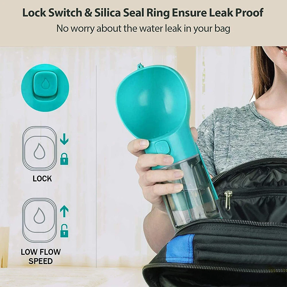 

300/500ML Multifunctional Portable Outdoor Pet Water Bottle With Poop Bag And Poop Shovel, Dog Drinker, Pet Food Box