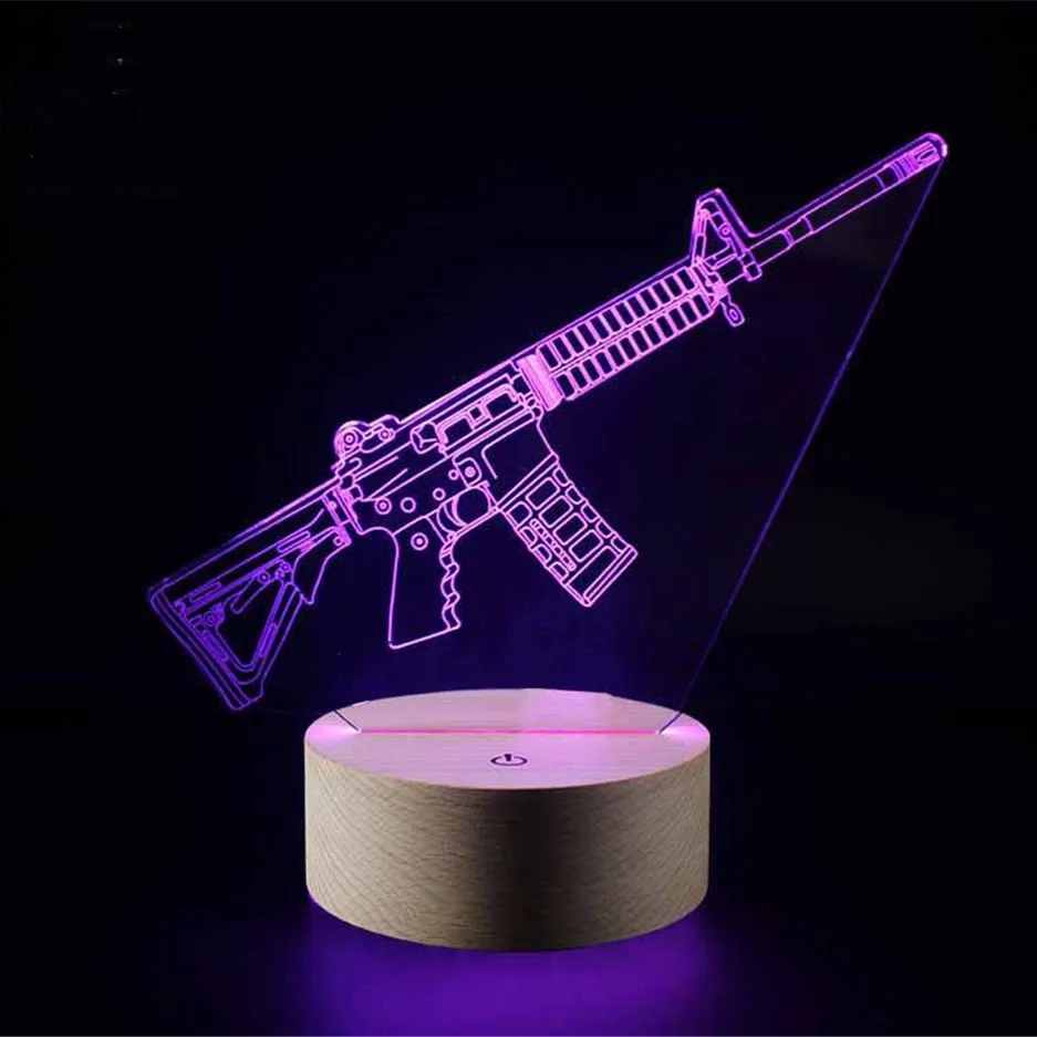 3d ночник серии Gun цветной сенсорный пульт дистанционного управления настольный