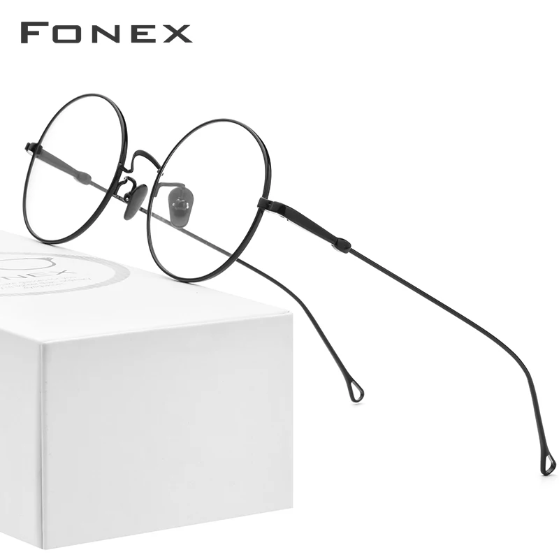 FONEX, оправа для глаз из чистого титана, мужские очки по рецепту, Ретро стиль, близорукость, оптические очки для женщин, высокое качество, корейские очки 870