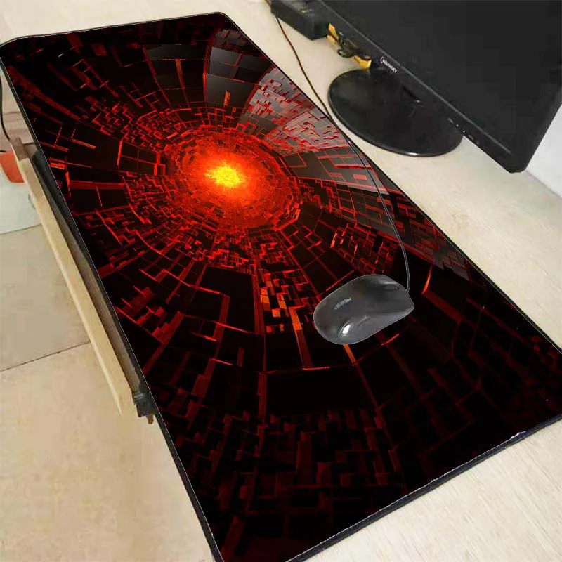 

XGZ Personality Red Line Large Size Gaming Mouse Pad Rubber PC Computer Gamer Mousepad Desk Mat Locking Edge for CS GO LOL Dota