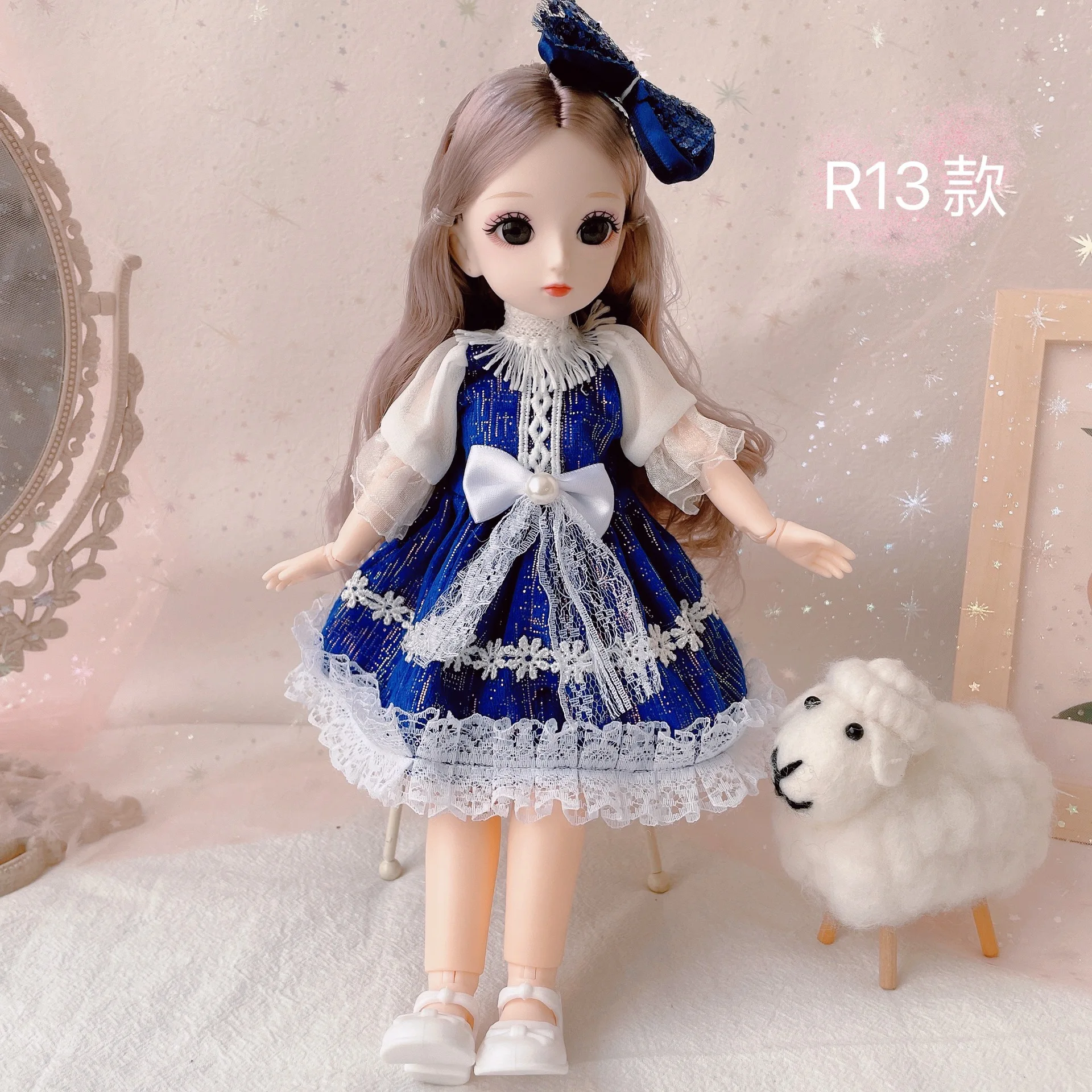 

30cm Fashion Doll 1/6 BJD Dolls Body Make-up 3D Eyes 23 Joint Long Hair Beautiful Princess Baby Girl Dolls DIY Toy For Girls