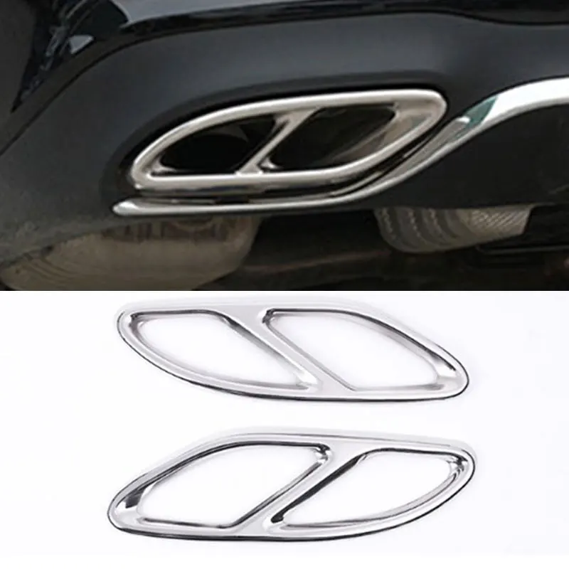 

For Mercedes Benz W212 W213 W205 X253 C180 C200 GLC GLE GLS AB E C Class Black Silver Exhaust Tip Muffler Pipe Cover Tail Throat