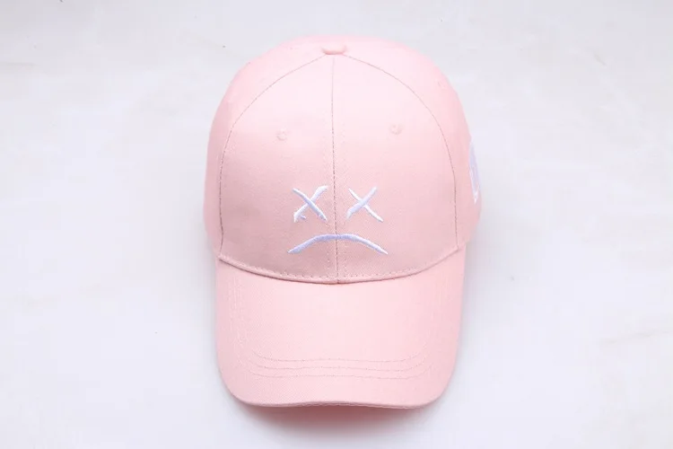 

New Women's Lil Peep Sad Face Baseball Caps For Men Boy Embroidery Solid Color Adjustable Snapback Girls Cap Hip Hop Sun Dad Hat