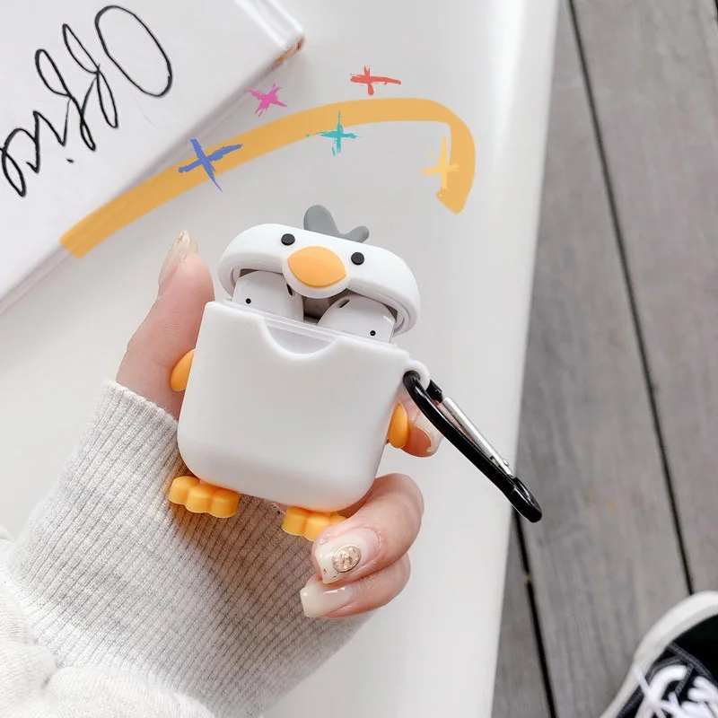 

3D Duck Cartoon for Airpods Case Silicone Wireless Earphone Cover Earbuds Protective Case for Airpods Accessories for AirPods 2