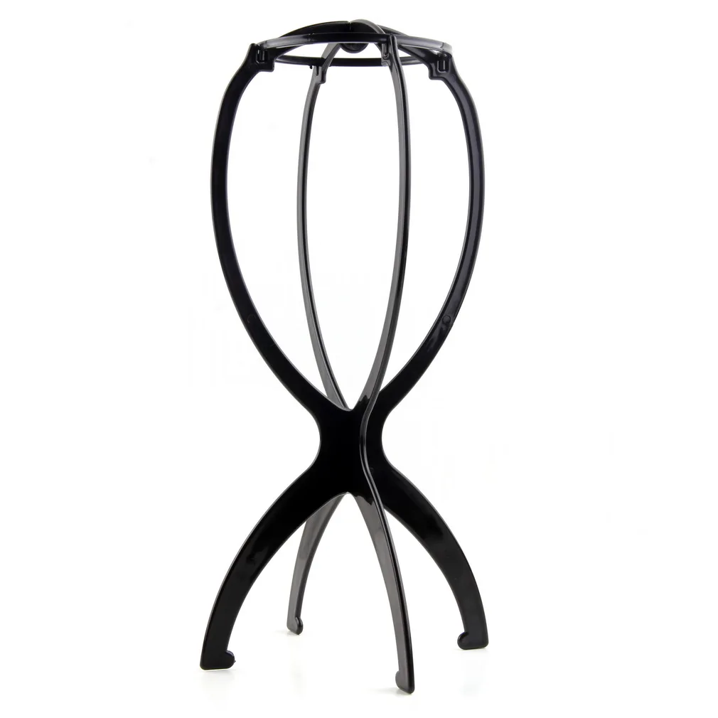 

1 pc Hard plastic Black Wig Stand Folding Plastic Stable Durable Wig Hair Hat Cap Holder Stand Display Tool Hair Tool