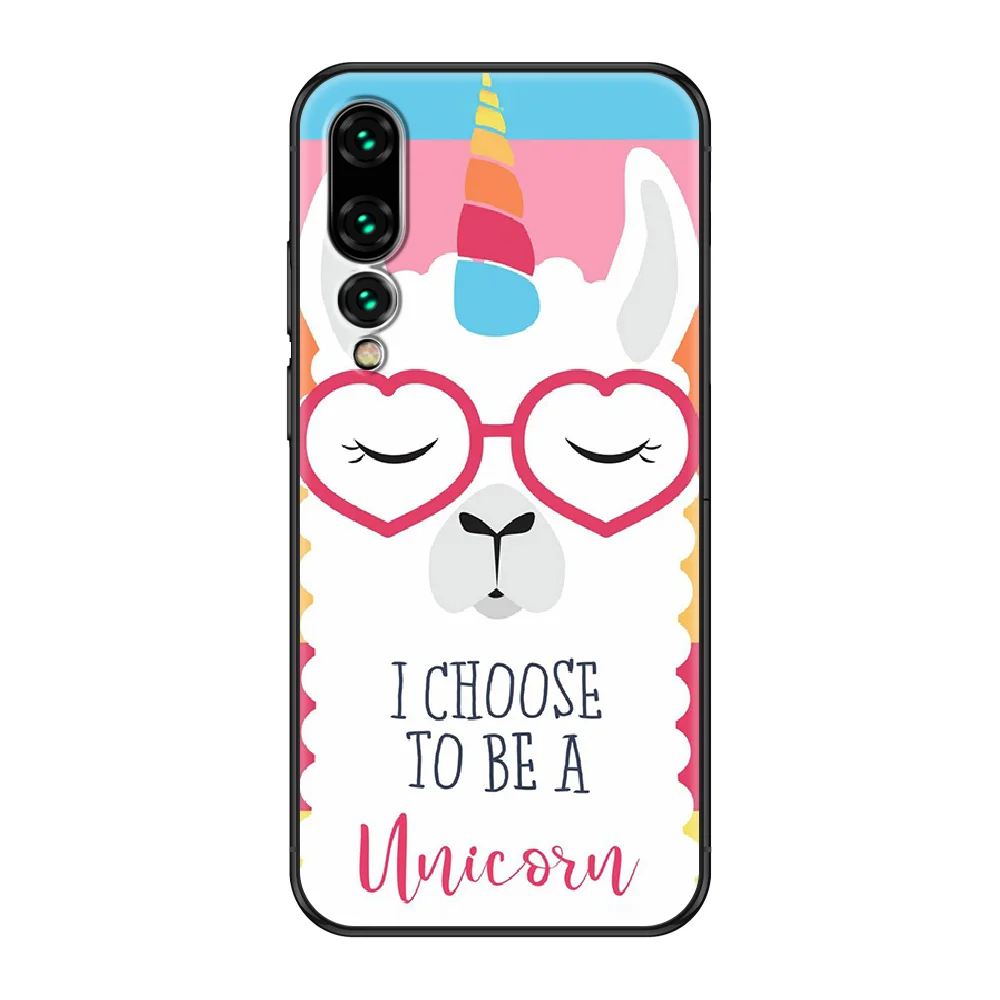 Alpacas No Prob Lama чехол для телефона Huawei P 8 10 20 30 Smart Plus 2019 Z Lite Pro 2017 черный красивый