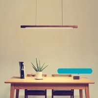 nordic post modern minimalist long strip wood pendant light new classical designer pendant lamp for dining room home decor foyer