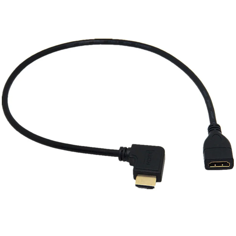 Кабель HDMI 90 градусов прямоугольный HDMI Мужской к HDMI Женский Кабель адаптер Разъем черный для DVD ТВ проектор 0,15 м 0,5 м