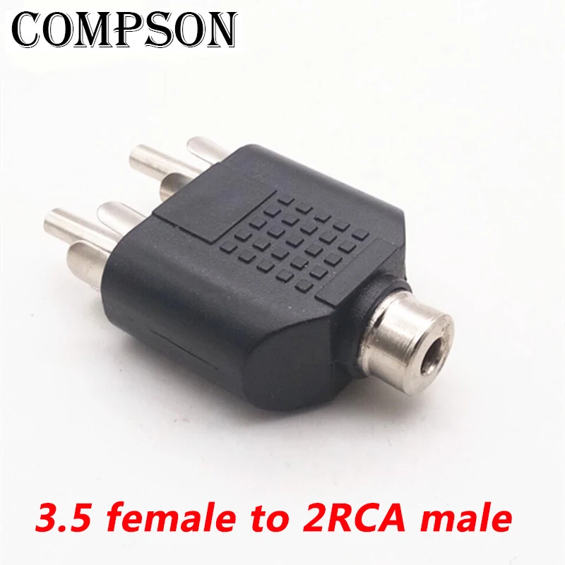 COMPSON 1/2/5 шт. гнездо 3 5 мм аудиоразъем поворотный двойной лотос одна точка два до 2RCA