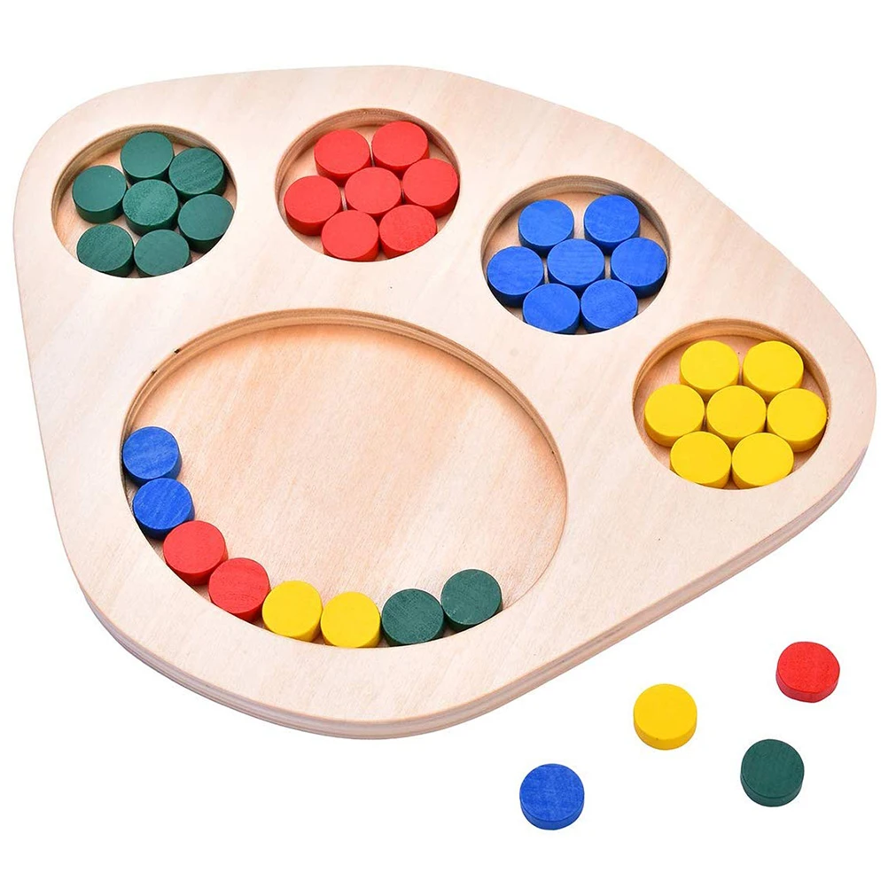 

Kids Toys Wooden Round Plate Color Sorting Board Educational Wooden Game Toys Kids Gift