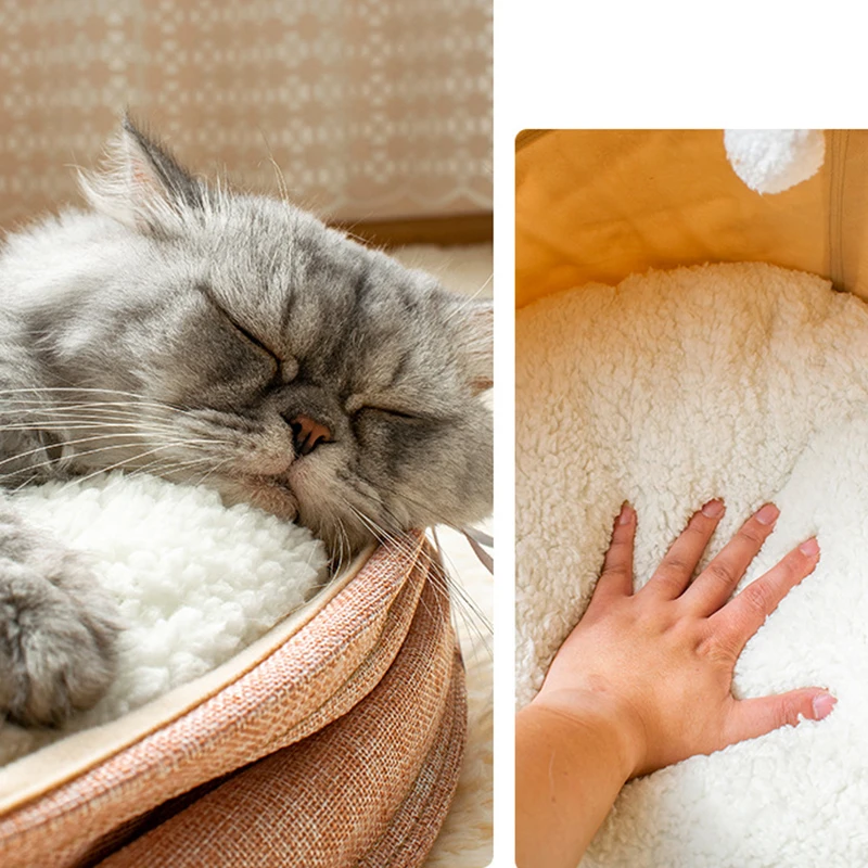 

Warm Cat Litter Removable And Washable Cat Bed Pet Deep Sleep Litter Universal For Cats And Dogs Perrera Para Perros Y Gatos