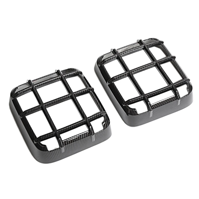 

Car Carbon Fiber ABS Tail Light Lamp Cover Trim Decor Frame for Jeep Wrangler JL 2018-2020