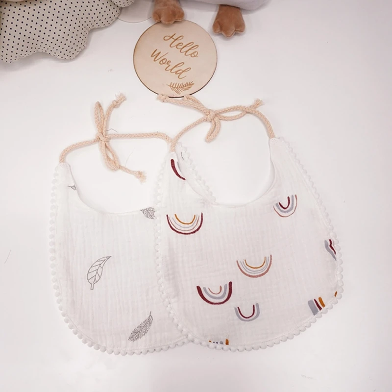 

2Pcs/Set Baby Feeding Drool Bib Double Sided Saliva Towel Soft Cotton Burp Cloth