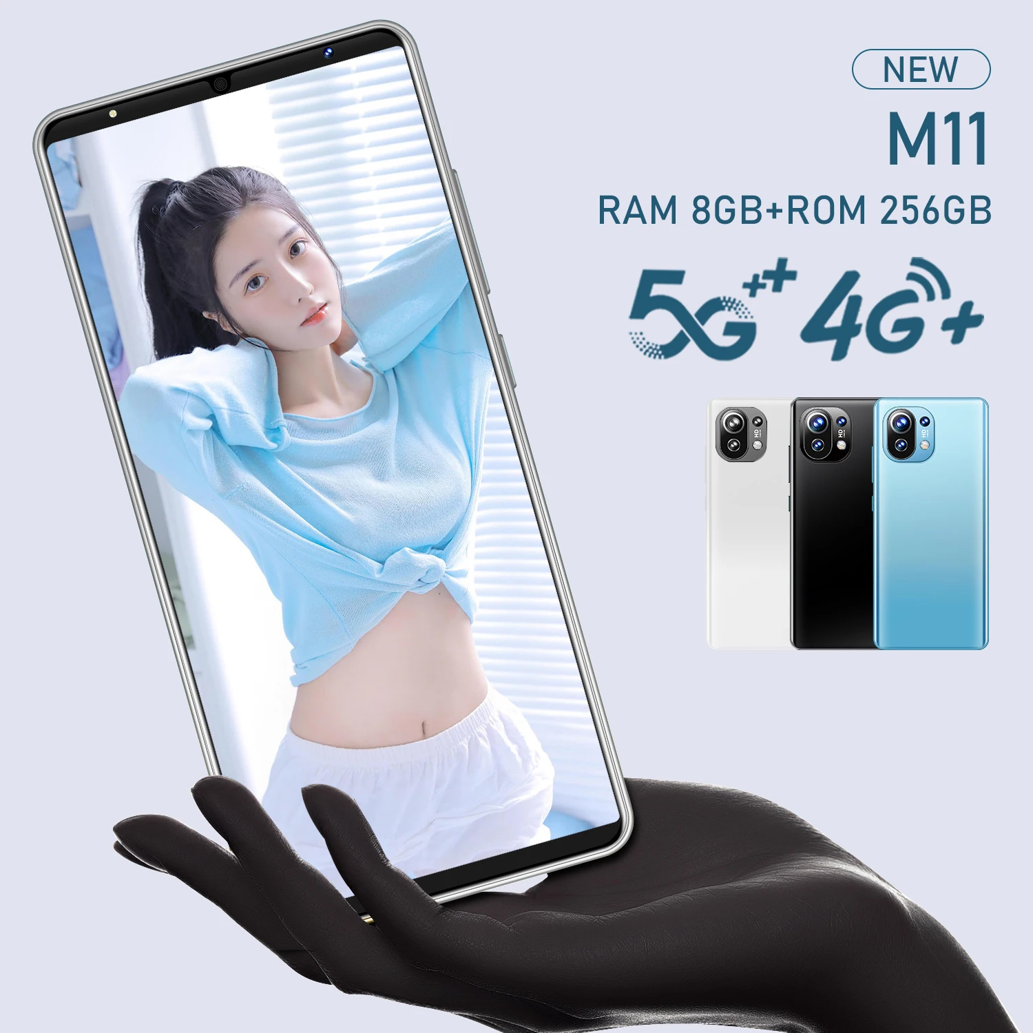 

M11 Smartphone 5G Android Celular 8GB 256GB SmartPhone Unlocked 4800mAh 6.1" Screen 24MP+32MP Camera Mobile Phone Global Version