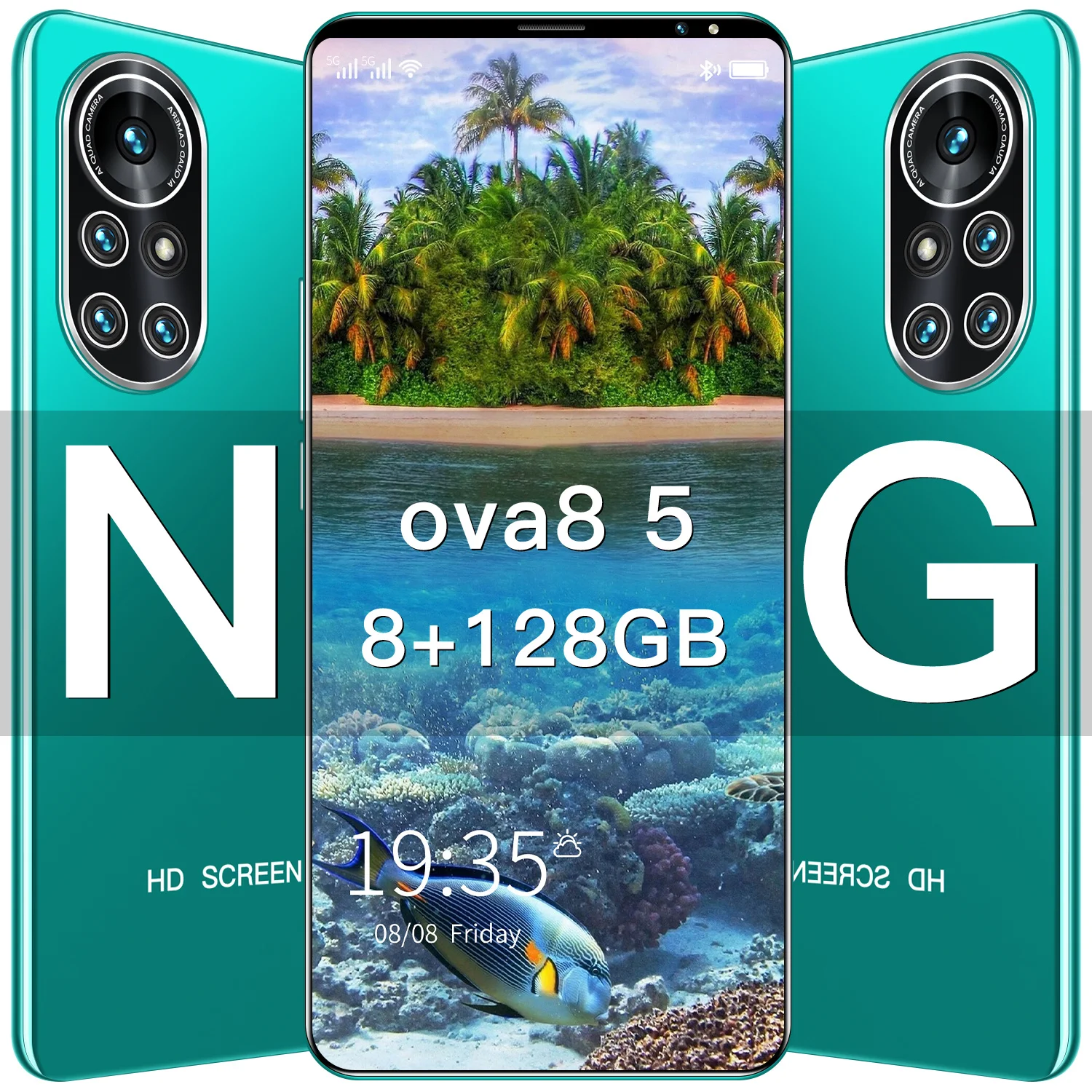 

5.5-inch Nova8 Smartphone Ten-core 4800mAh 12+512GB 24MP+48MP Dual SIM 4K Screen Android 10 4G/5G GPS Global Version Cellphone