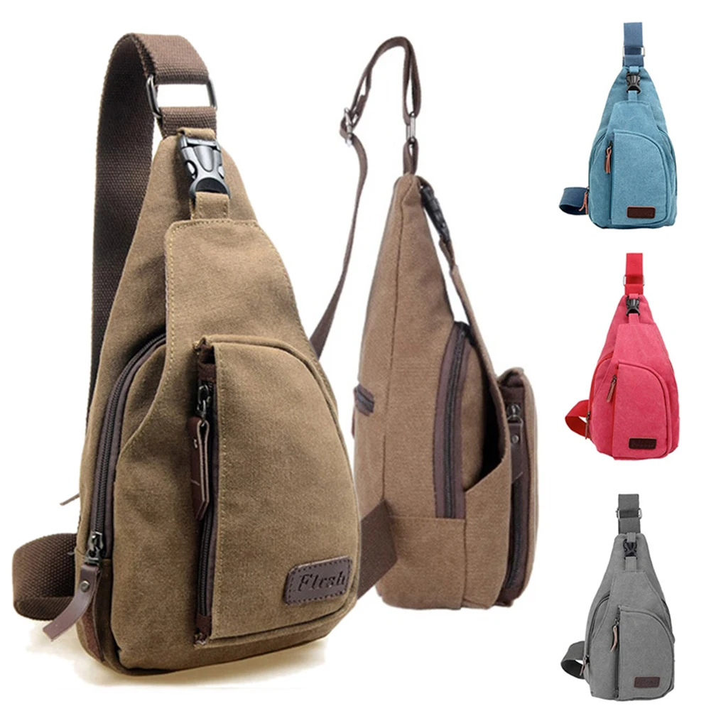 Мужская сумка мессенджер повседневная дорожная нагрудная Холщовая Сумка через