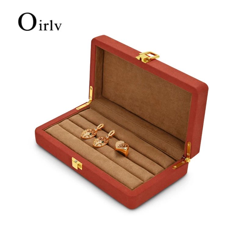 Oirlv New Jewelry Storage Box Velvet + Microfiber Ring Earrings Necklace Pendant Bracelet Storage Display Jewelry Box