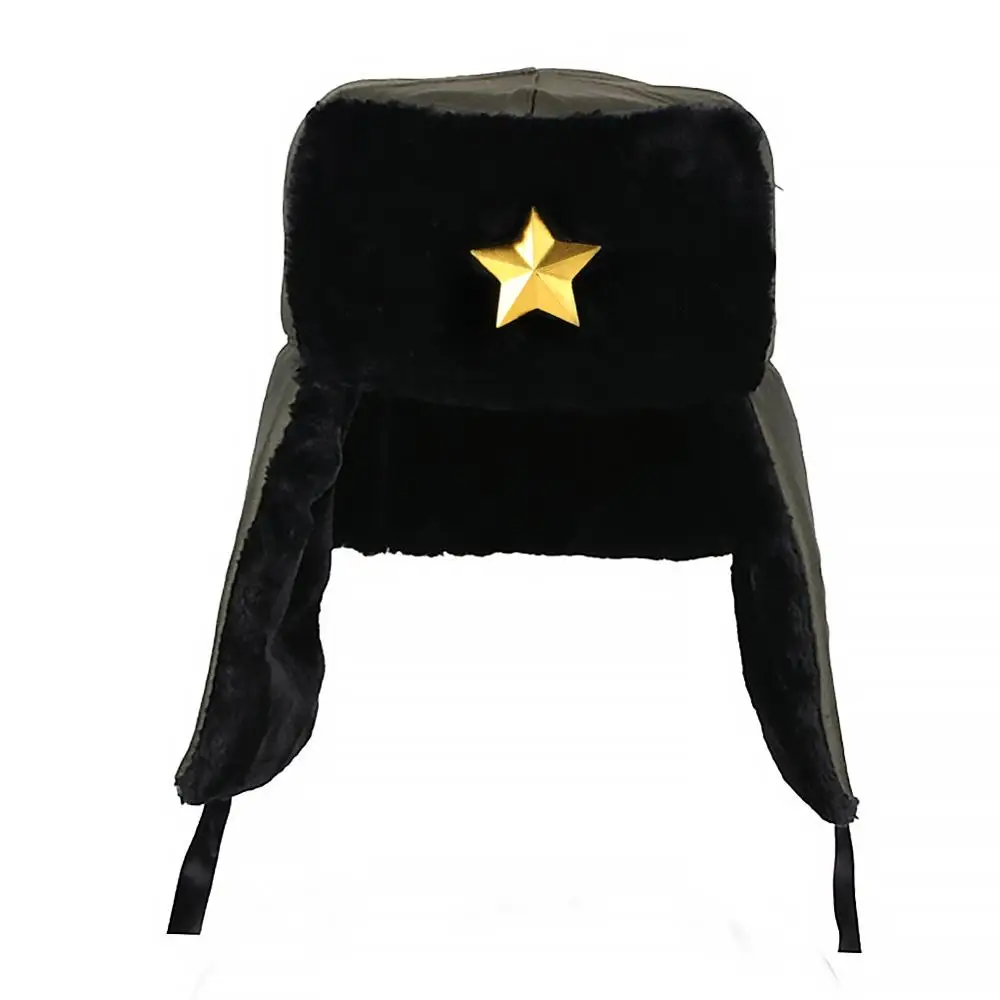 Фетровая шапка с пентаграммой зимняя меховая для мальчиков ушанка|Мужские